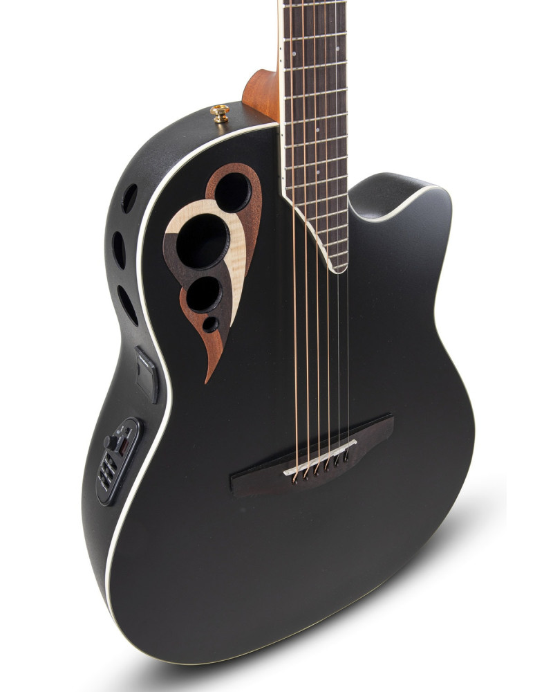 Ovation E – akustická kytara Black Satin