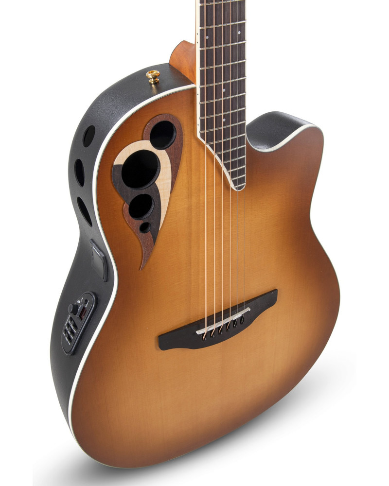 Ovation E – akustická kytara Peach Burst Satin