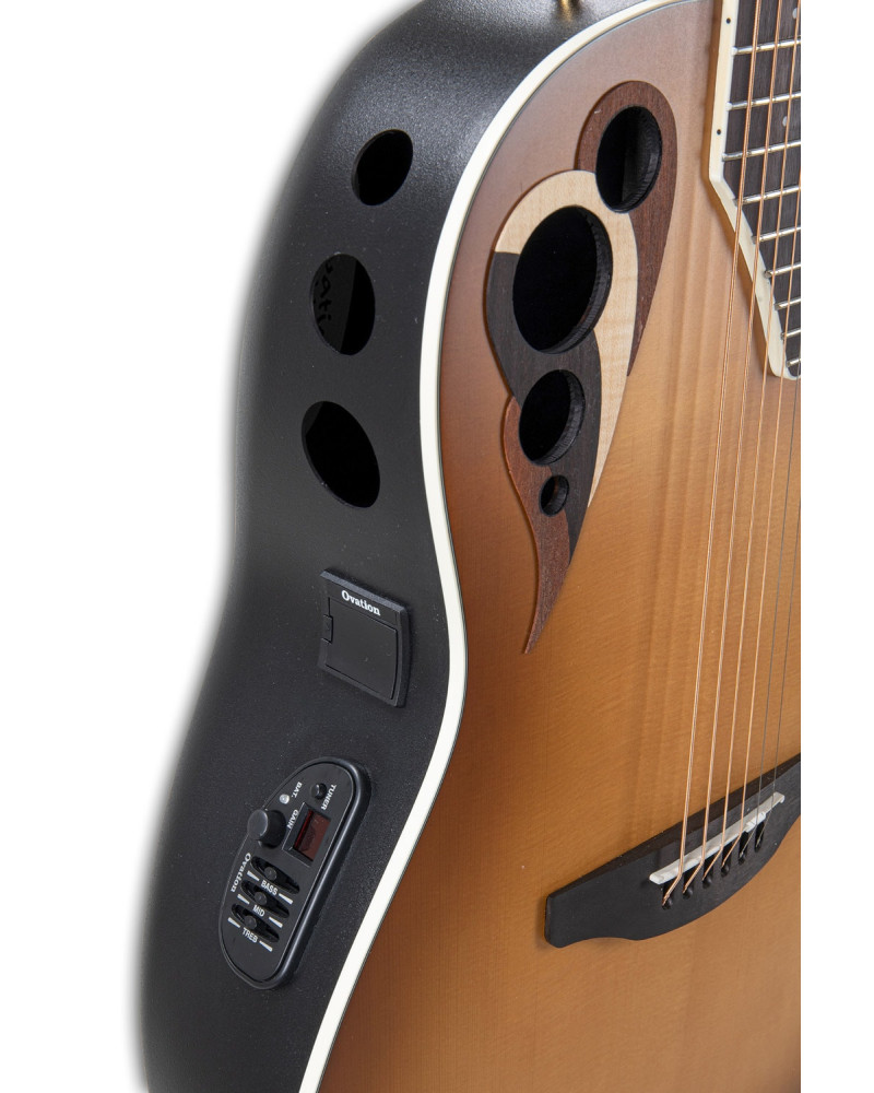 Ovation E – akustická kytara Peach Burst Satin