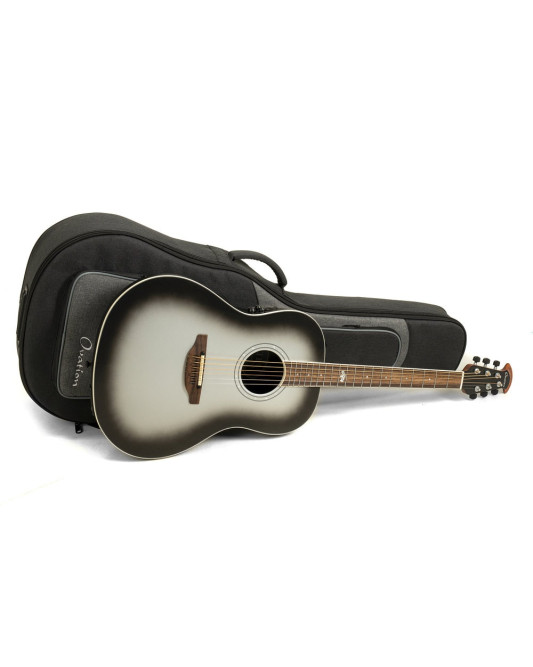 Ovation E – akustická kytara Pro Series Ultra Mid-Depth Non-Cutaway Silver Shadow