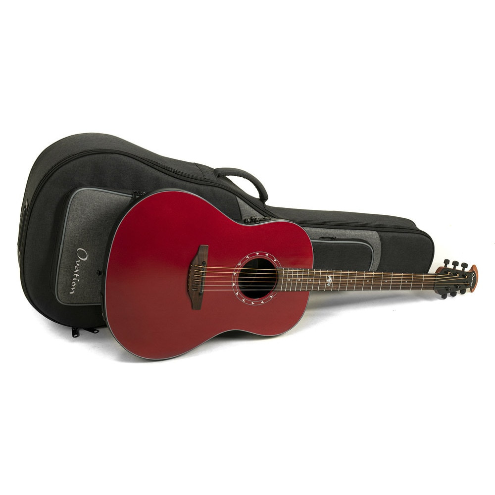 Ovation E – akustická kytara Pro Series Ultra Mid-Depth Non-Cutaway Vampira Red