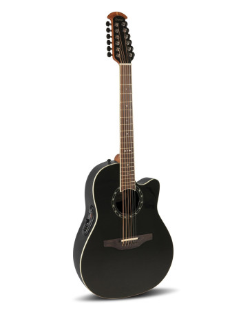 Ovation E – akustická kytara Standard Balladeer Deep Contour Cutaway 12-string Černá