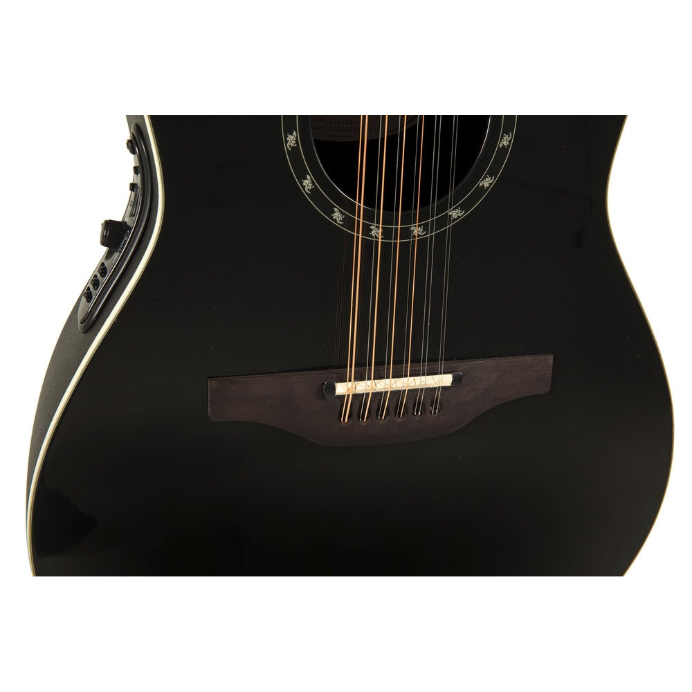 Ovation E – akustická kytara Standard Balladeer Deep Contour Cutaway 12-string Černá