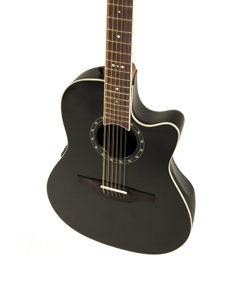 Ovation E – akustická kytara Standard Balladeer Deep Contour Cutaway 12-string Černá