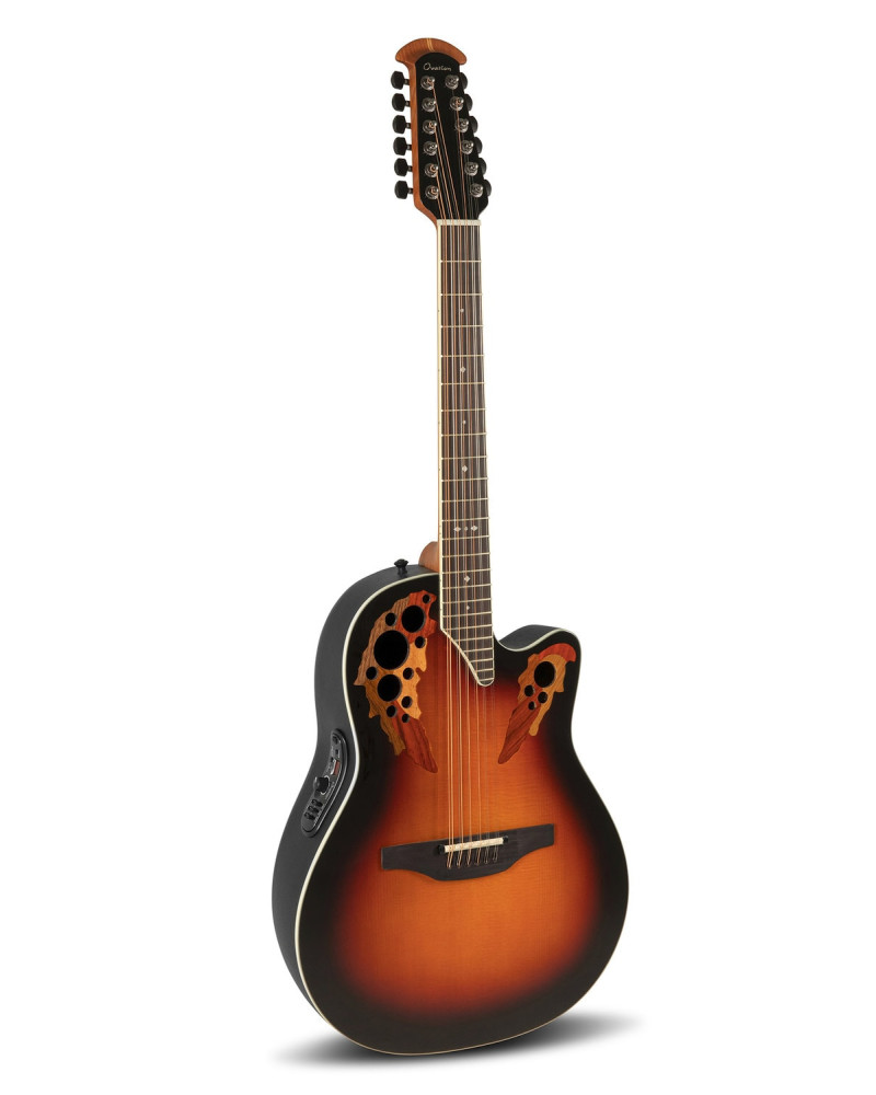 Ovation E – akustická kytara Standard Elite Deep Contour Cutaway 12-string New England Burst