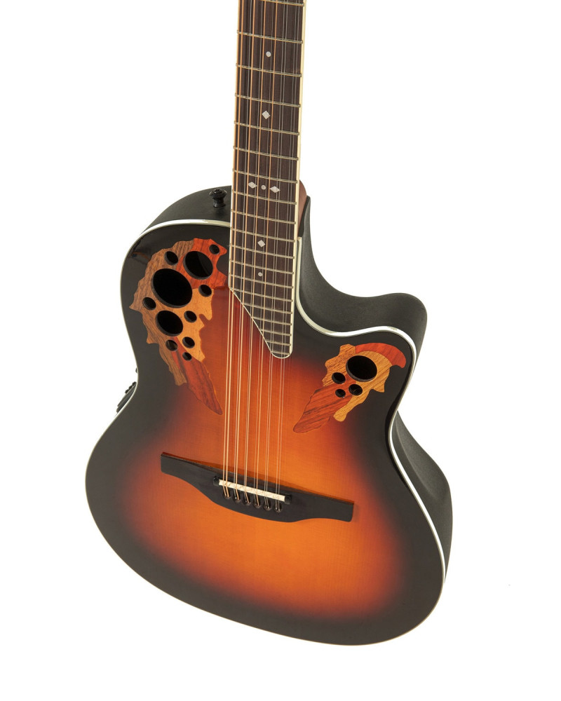 Ovation E – akustická kytara Standard Elite Deep Contour Cutaway 12-string New England Burst