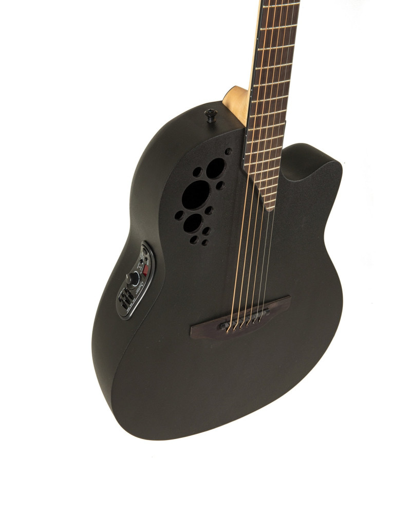 Ovation E – akustická kytara Elite TX Deep Contour Cutaway Black Textured