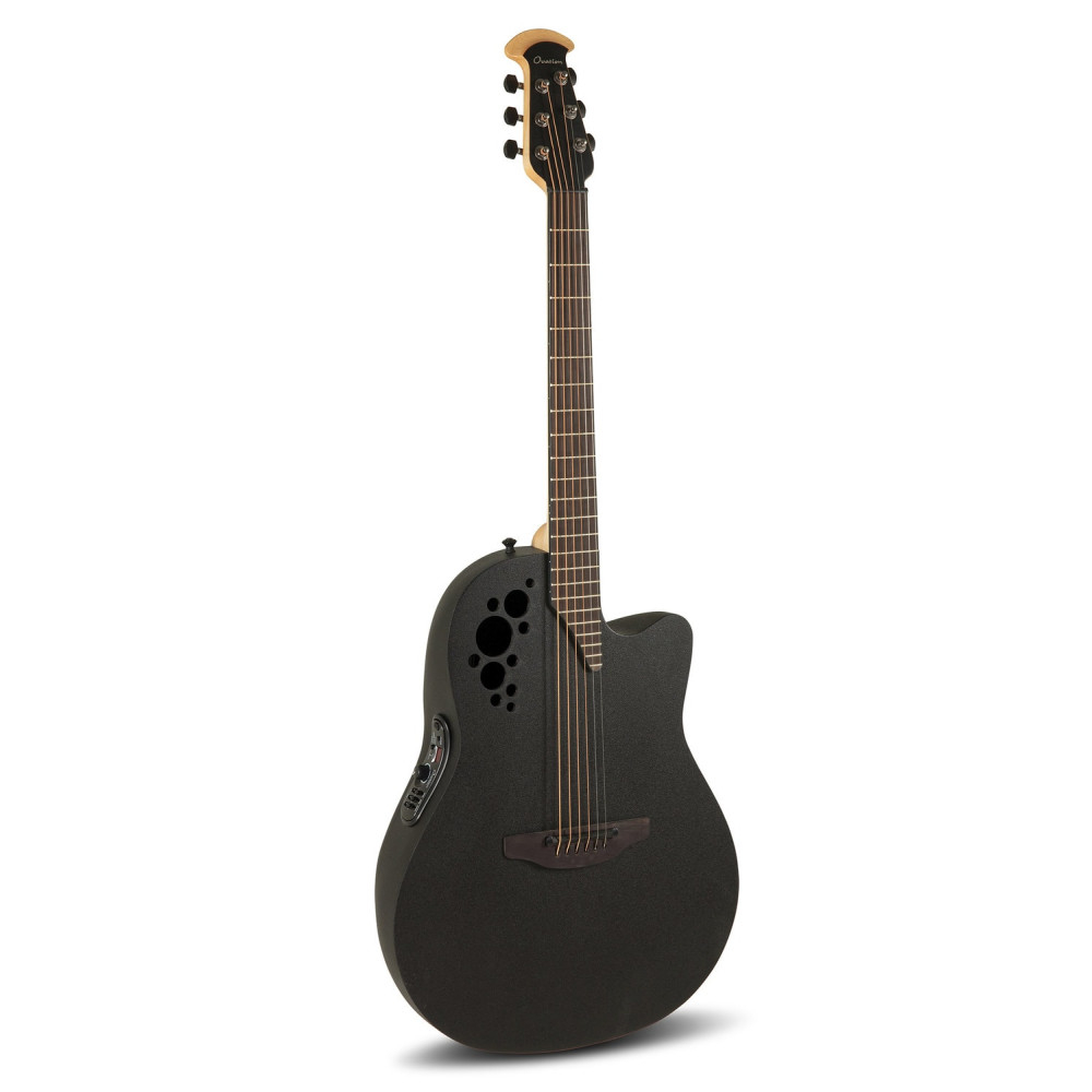 Ovation E – akustická kytara Elite TX Mid Cutaway Black Textured