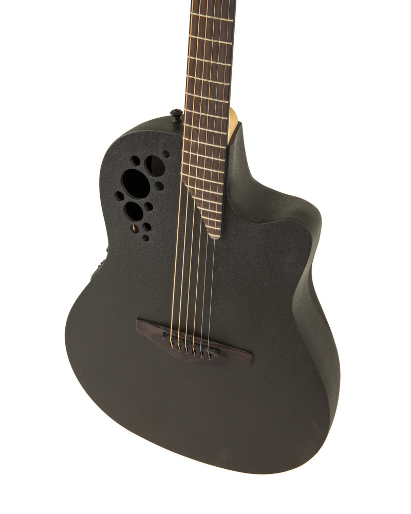 Ovation E – akustická kytara Elite TX Mid Cutaway Black Textured
