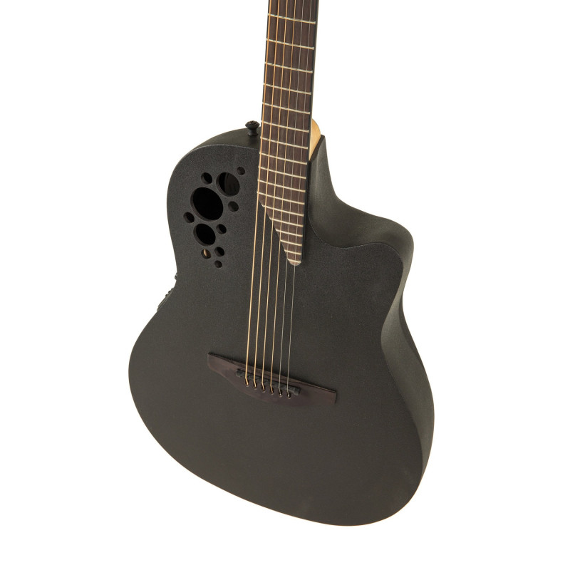 Ovation E – akustická kytara Elite TX Mid Cutaway Black Textured
