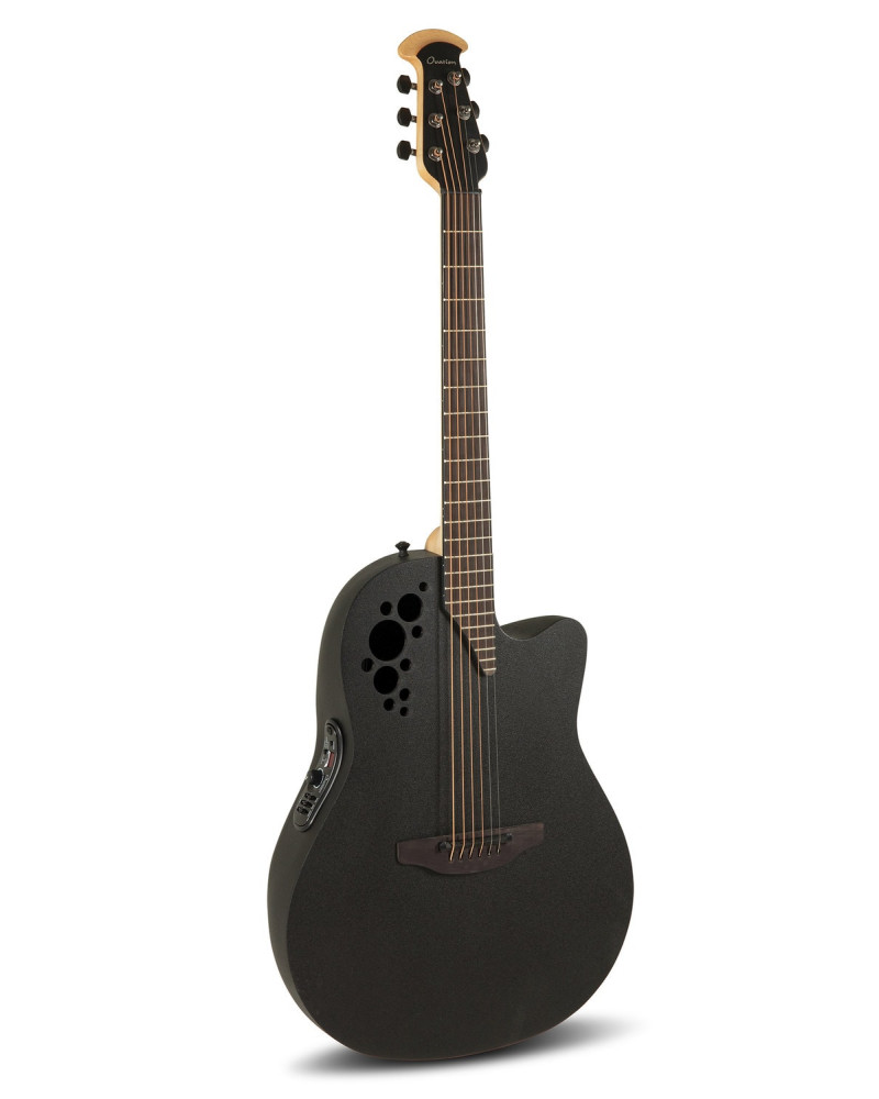 Ovation E – akustická kytara Elite TX Mid Cutaway Black Textured