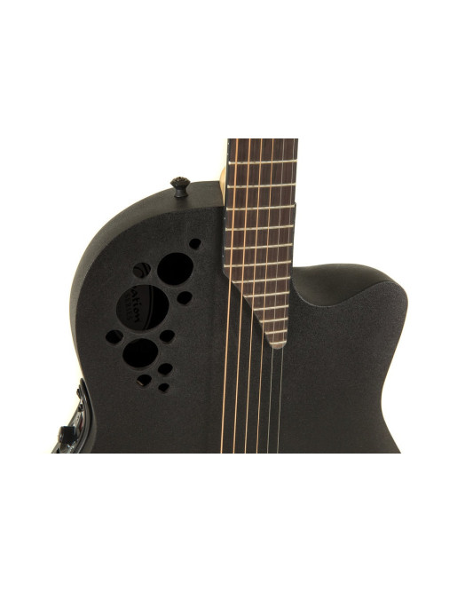 Ovation E – akustická kytara Elite TX Mid Cutaway Black Textured