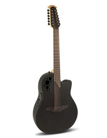 Ovation E – akustická kytara Elite TX Deep Contour Cutaway 12-string Black Textured