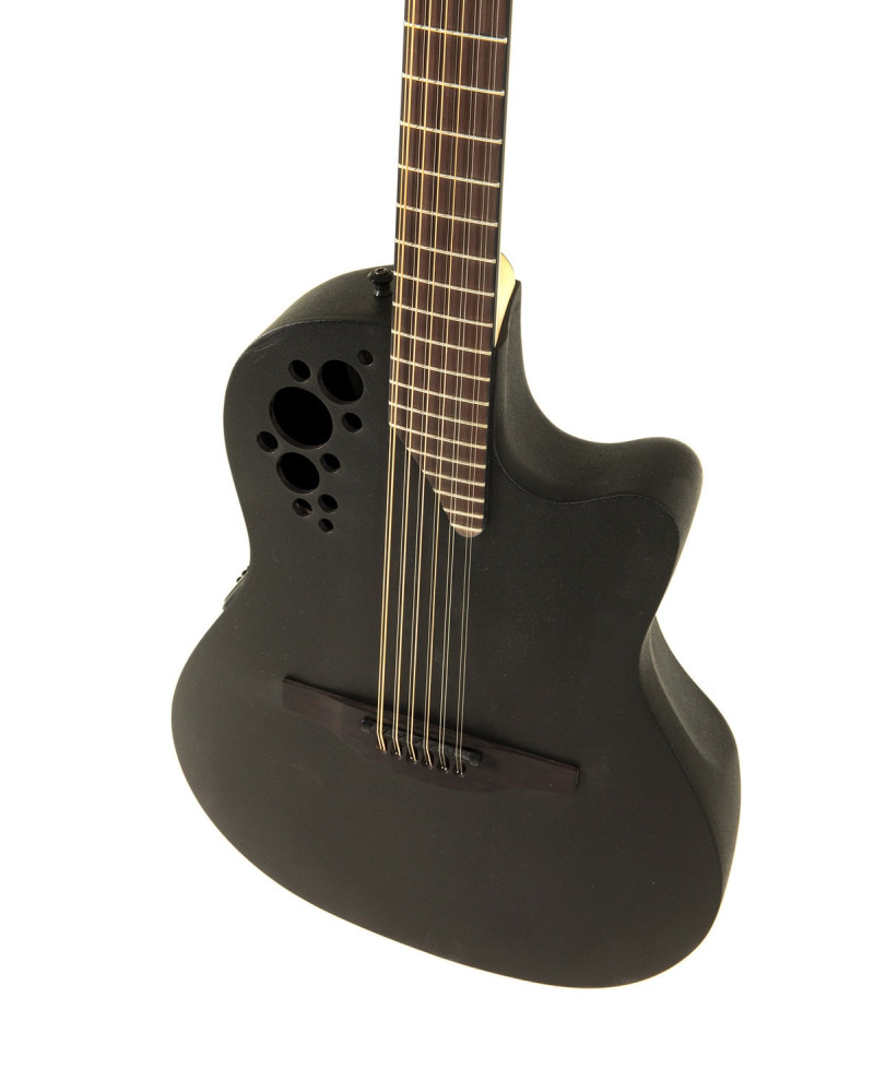 Ovation E – akustická kytara Elite TX Deep Contour Cutaway 12-string Black Textured