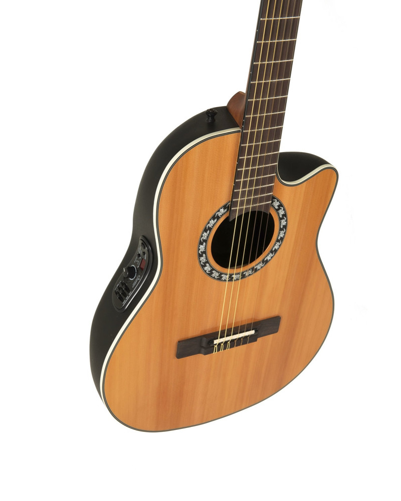 Ovation E-akustická, klasická kytara Classic Nylon Legend Mid Cutaway Natural