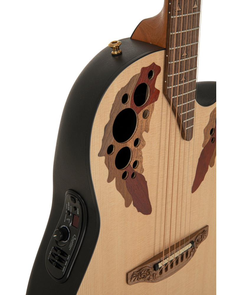 Ovation E – akustická kytara Pro Series Elite USA Natural Satin