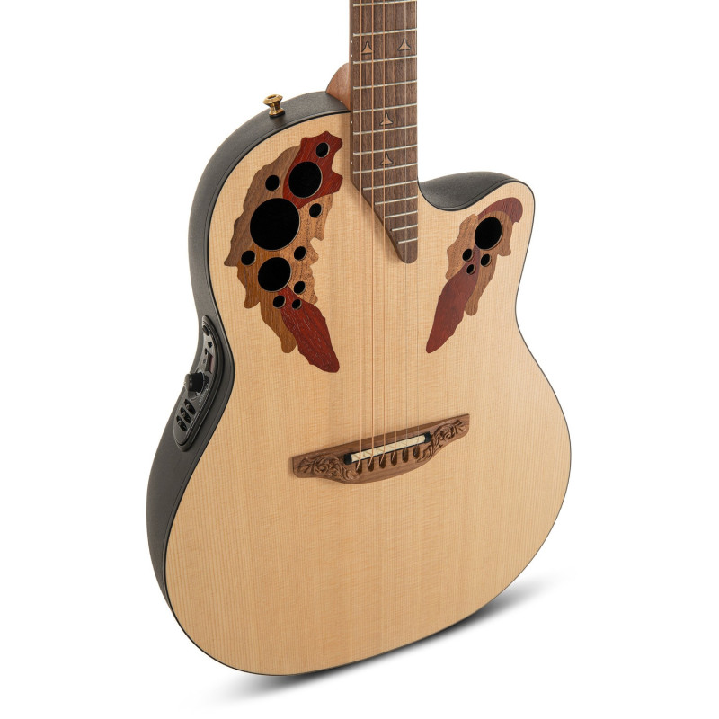 Ovation E – akustická kytara Pro Series Elite USA Natural Satin