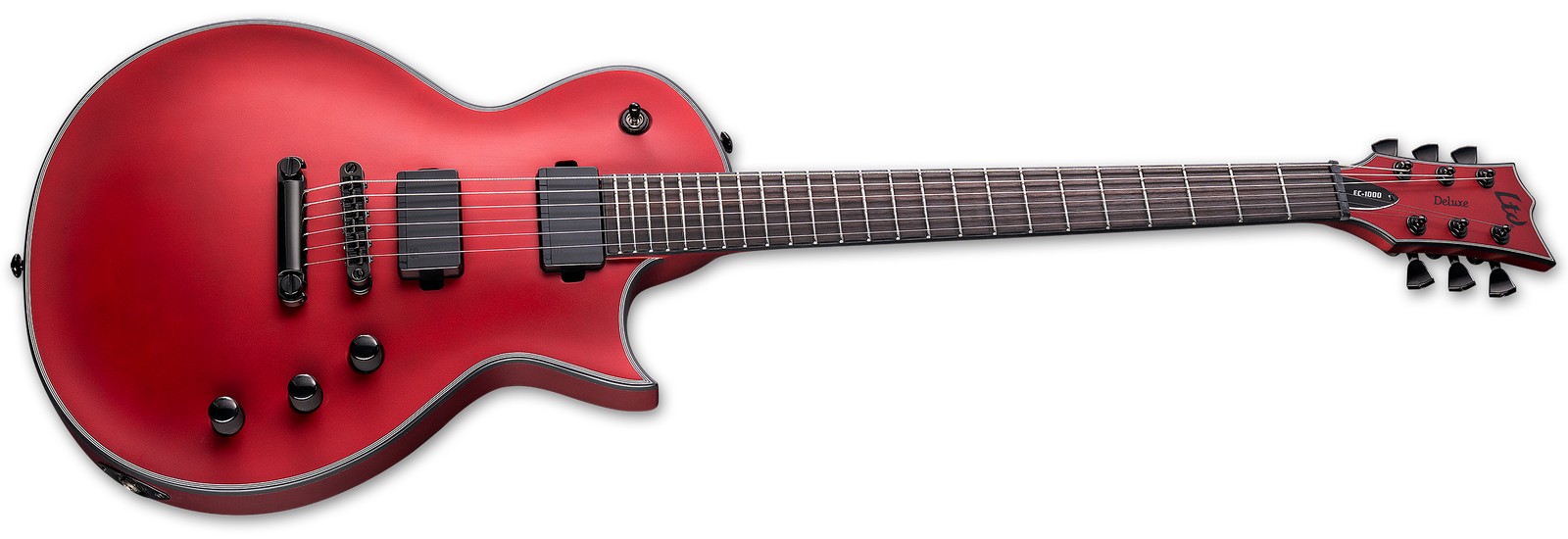 LTD EC-1000 Candy Apple Red Satin angled