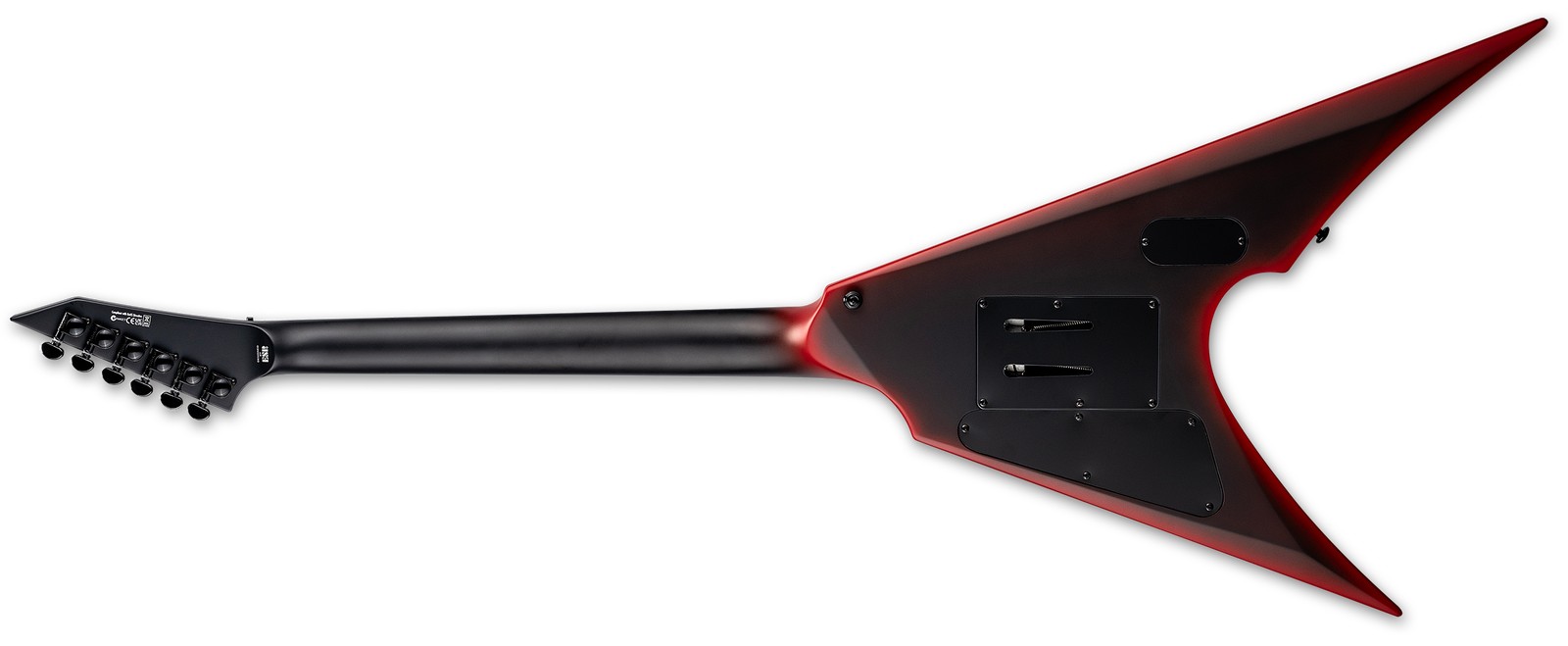 LTD Arrow Black Metal II Black Red Burst Satin back