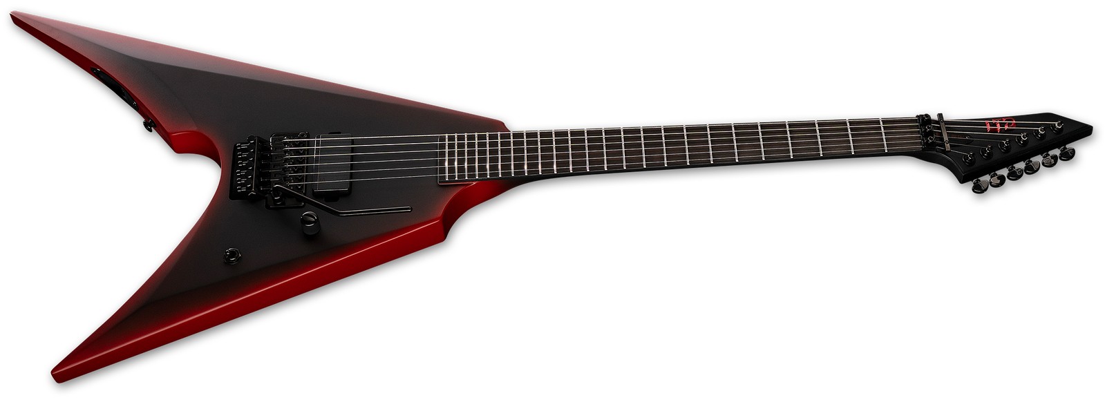 LTD Arrow Black Metal II Black Red Burst Satin angled