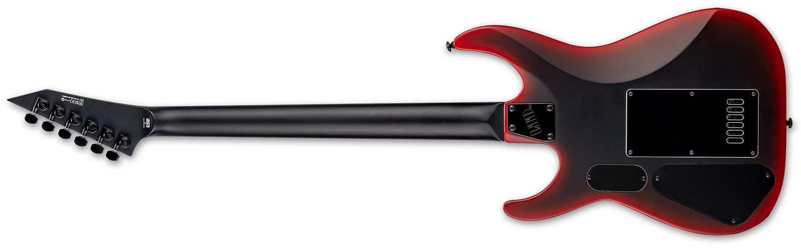 LTD M-6 EverTune 30 Black Metal II Black Red Burst Satin back