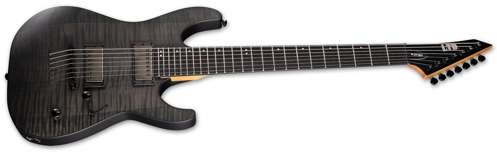 LTD M-207DX Baritone See Thru Black Satin angled